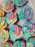 CUPCAKES, Rainbow cupcakes by the dozen, 1 dozen