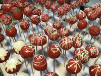 CUSTOM 100 CHRISTMAS CAKE POPS, bulk order, CAKEPOPS, 100 wedding cake pops for bulk order, restaurants food service industry.