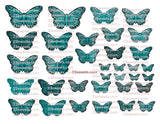 EDIBLE BUTTERFLIES pre cut wafer paper Blue BUTTERFLIES, 32 pre cut pieces, various sizes, wafer paper, cake, cake pops  cake decoration, cupcake toppers