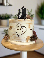 WEDDING CAKE, birch style, log cake, birch log cake, stump cake, 8 inch round