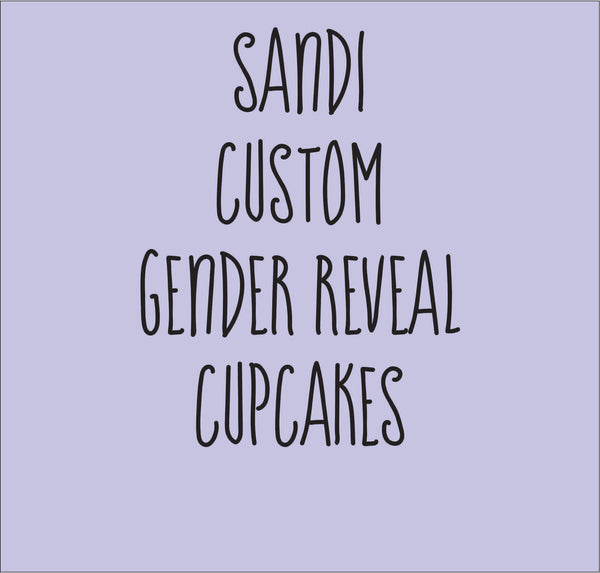 Sandi custom gender reveal cupcakes