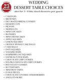 DESSERT TABLE OPTIONS, various choices and prices, contact us for details and pricing
