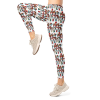 Leggings, flattering cute snowmen winter themed, all over pattern, charming snowman design