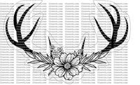 Antlers with florals cookie cutter stl file