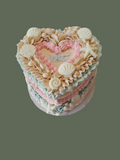 Cake,  beach themed Heart cake 6” Cake with buttercream frosting in heart shape