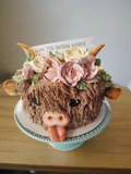 Cake, birthday cake, Cow themed Cake 8 inch buttercream covered