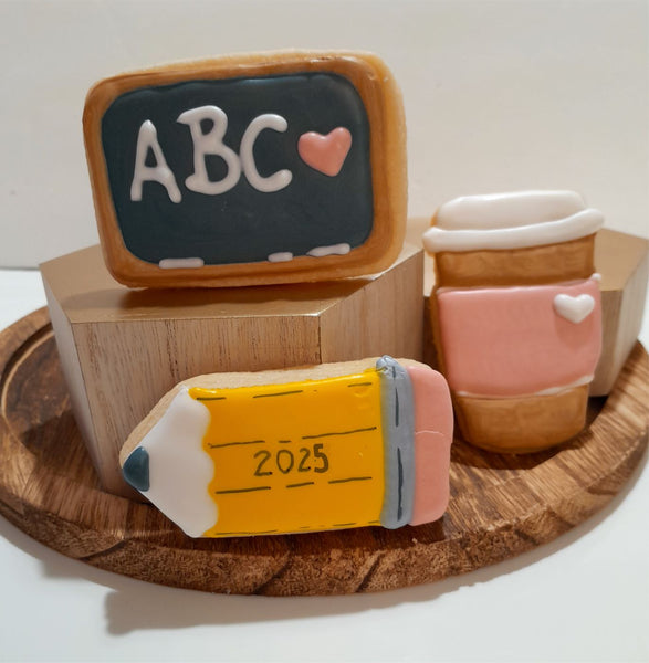 Teacher Appreciation Cookie set, gift boxed, customized COOKIES decorated royal iced COOKIES 3 cookies