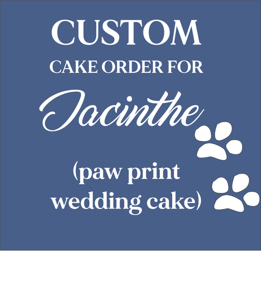 Jacinthe  Custom fondant 2 tier wedding cake with Paw print motif