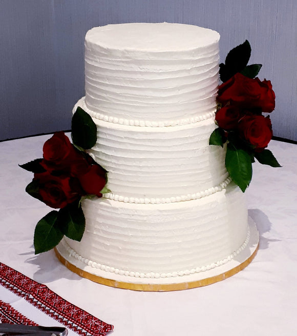 Ridge WEDDING CAKE, 3 tier custom retro vintage, rustic ridge style,