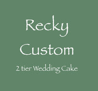 Recky CUSTOM  2 tier  WEDDING CAKE, elegant simple, 10 and 8 inch round tiers, with florals