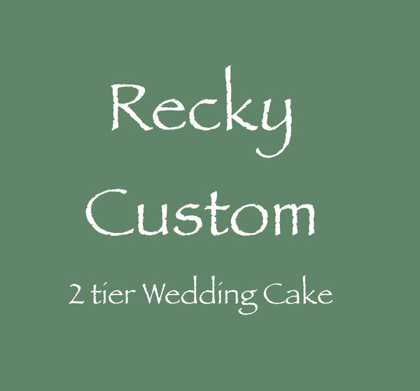 Recky CUSTOM  2 tier  WEDDING CAKE, elegant simple, 10 and 8 inch round tiers, with florals