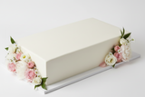 WEDDING CAKE, LONG BOX STYLE 72 servings