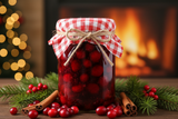 mason jar filled with Christmas Jam