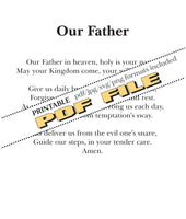 Digital OUR FATHER Prayer sheet Page, excerpt from Poetic Bible Luke 11 version, downloadable pdf file, jpg, png, svg, pdf file, Lord's Prayer