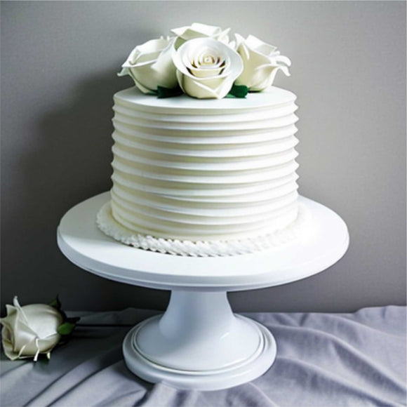 Simple One Tier White Wedding Cake Simple one tier white wedding cake