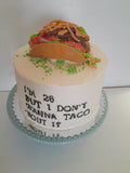 Cake, TACO themed cake, BIRTHDAY 8 inch