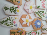 Wildflower Custom Cookie Order, 1 dozen custom cookies, Wild and one-derful themed