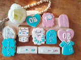 Cookies 1 dz OB themed cookies, obstetrician, Obstetrics, birth of child, cookie set