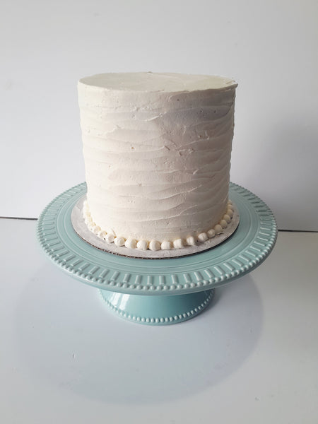 BIRTHDAY CAKE, WEDDING CAKE , 6 inch, ridged design with buttercream frosting in White
