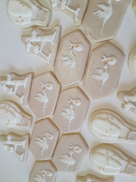 COOKIES, custom  neutral toned baby shower gender reveal cookie set, 1 dozen