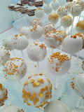 100 CAKE POPS, wedding CAKEPOPS, 100 wedding cake pops for bulk order, shipping included,, restaurants food service industry. White gold maroon