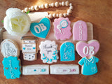 Cookies 1 dz OB themed cookies, obstetrician, Obstetrics, birth of child, cookie set