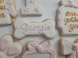 One Golden Year, cookie order , 1 dozen custom cookies