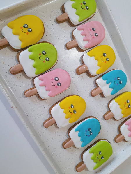 COOKIES, POPSICLE themed cookies, 1 dozen custom cookies , COOKIES  royal icing DECORATED COOKIES