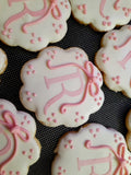 Cookies, Initial, monogram bridal or baby shower cookies, 1 dozen, baby shower, any colour scheme available