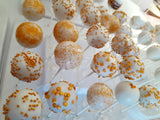 100 CAKE POPS, wedding CAKEPOPS, 100 wedding cake pops for bulk order, shipping included,, restaurants food service industry. White gold maroon