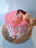 CAKE “Dirty30” cake with doll , 8 inch round