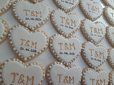 Custom Wedding Cookie Order, engagement cookies, heart cookies, 1 dozen custom cookies