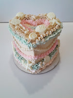 Cake,  beach themed Heart cake 6” Cake with buttercream frosting in heart shape
