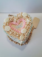 Cake,  beach themed Heart cake 6” Cake with buttercream frosting in heart shape