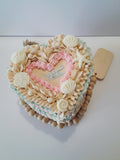 Cake,  beach themed Heart cake 6” Cake with buttercream frosting in heart shape