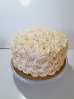 10” Cake with buttercream rosettes with or without gold/silver dragees