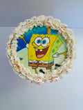 Cake, custom 6 inch Ice Cream cake with character topper cake