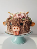 Cake, birthday cake, Cow themed Cake 8 inch buttercream covered