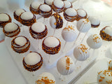 100 CAKE POPS, wedding CAKEPOPS, 100 wedding cake pops for bulk order, shipping included,, restaurants food service industry. White gold maroon