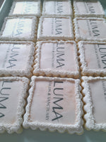 1 dozen custom logo cookies, with edible image, decorated cookies