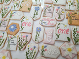 Wildflower Custom Cookie Order, 1 dozen custom cookies, Wild and one-derful themed