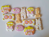 groovy one cookie set, first birthday cookies, by 23sweets.com