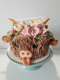 Cake, birthday cake, Cow themed Cake 8 inch buttercream covered