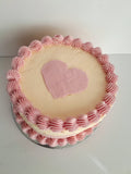 Cake, Valentines themed, no red dye 8 inch cake, natural food dye