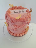 Custom Cake, Birthday cake, round, vintage style cake