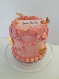 Custom Cake, Birthday cake, round, vintage style cake