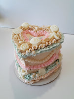 Cake,  beach themed Heart cake 6” Cake with buttercream frosting in heart shape