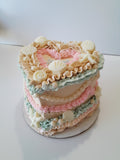 Cake,  beach themed Heart cake 6” Cake with buttercream frosting in heart shape