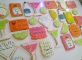 Cookies bachelorette custom drink themed COOKIES  royal icing DECORATED