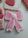 Custom Cookie Order strawberry themed cookies, 1 dozen custom cookies